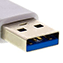 Foto eines USB 3.2 Steckers — Rückansicht mit blauem Kontakt